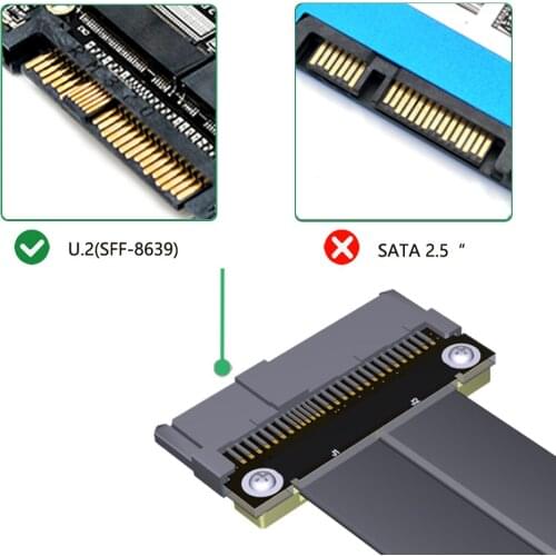 SFF-8639 (U.2) to NGFF M.2 Key M Extension Cable for U.2 NVME SSD