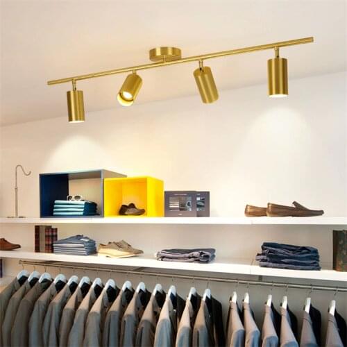 Modern Led Copper Ceiling Lamp Rotate Led Track Light for Shop Aluminum Spot Lighting for Clothing Store