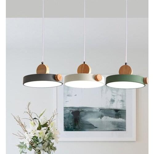 15W Led light Nordic macaron dining room chandelier modern cafe bar bedroom pendant lamp LED hanging lamp