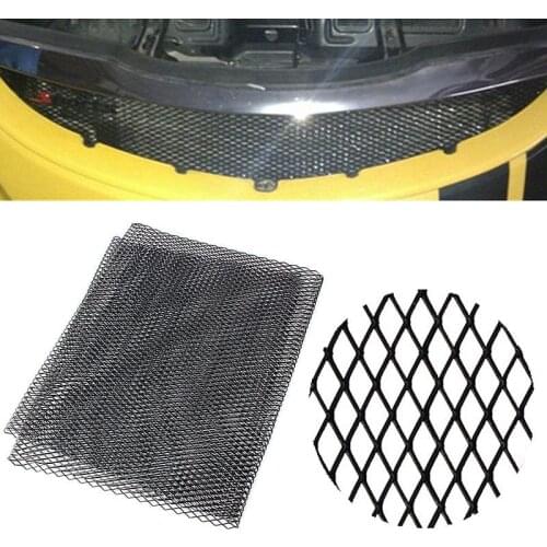 Universal 100x33cm Aluminum Car Vehicle Body Grille Net Mesh Grill Section Net Racing Grills Black/Silver Car Grille Net