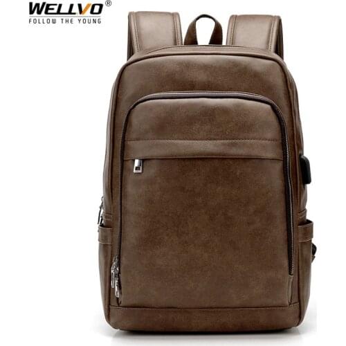Wellvo Men's Leather Backpacks