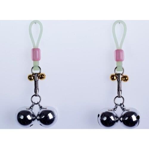 1 pair Alternative sex toys bell nipple clamps shaking stimulate milk clip overcast female breast clip massage