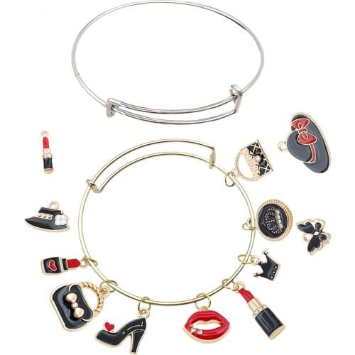 Women Fashion Bracelet Necklace Alloy Pendants DIY Jewelry Accessories Bracelet Earring Pendant Material Accessories