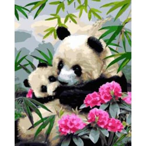 Animals Panda Oil Painting By Numbers For Adults Paints By Number Canvas Painting Kits 50x40cm DIY Gift Home Decor