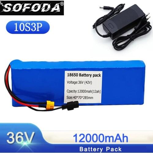 2021New 36V Battery 12Ah 42V 18650 lithium ion battery pack For ebike electric car bicycle motor scooter with 20A BMS 500W