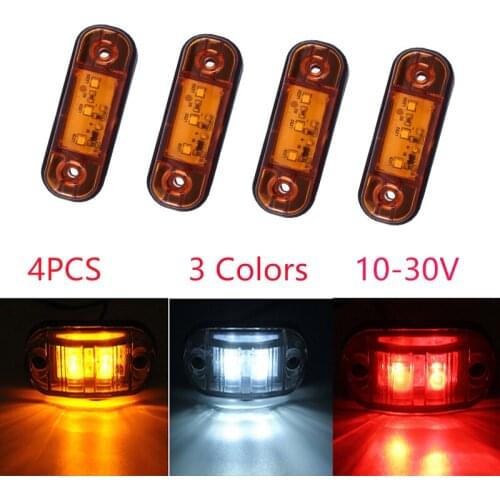 4PCS Car Warning Lights 12V 24V LED Diode Light Trailer Truck Yellow Red White LED Side Marker Lamp Car Goods Car Accessories