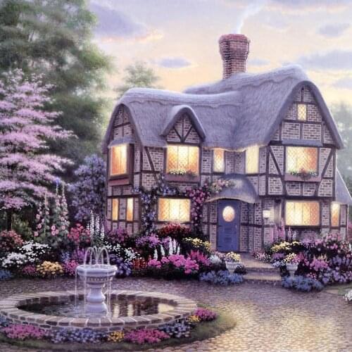 5D DIY Diamond Painting House Scenery Diamond Embroidery Landscape Cross Stitch Round Rhinestones Nnique Gift for Home Decro