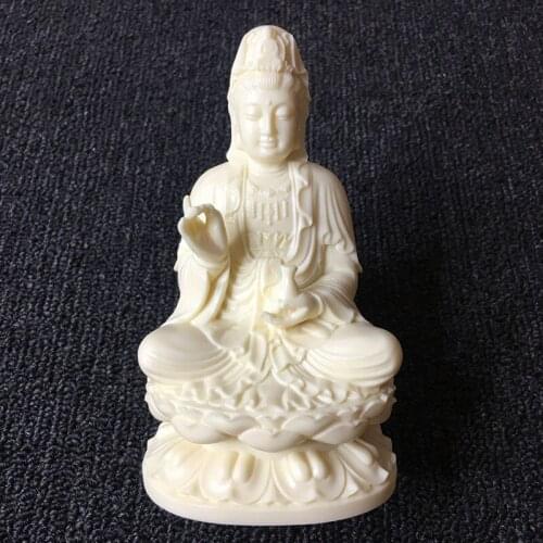 White net bottle Guanyin statue, modern art sculpture, home feng shui carving Buddha statue decoration crafts Gift box packaging