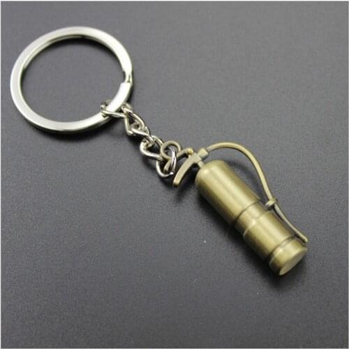 FREE SHIPPING BY DHL Novelty Mini Fire Extinguisher Shaped Keychain Zinc Alloy Key Ring for Gifts W9261