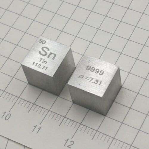 High Purity Sn Block Metal Stannum Periodic Table Cube Stannum Cube Hobby Display Collection 10*10*10mm