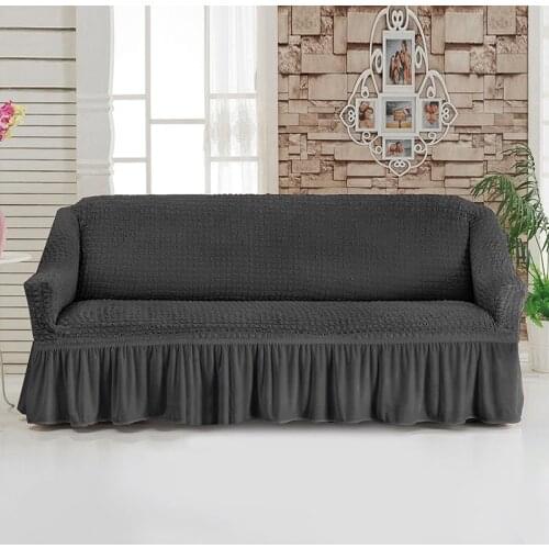 Plaid Stripe Design Sofa Cover Seersucker Skirt Sofa Cover for Living Room Elastic Couch Cover Sofa Slipcover 1/2/3/4 Seater