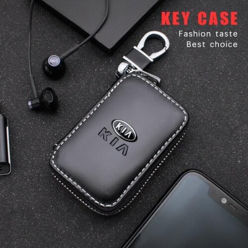 1PCS Genuine Leather Key Wallet Car Key Bag Multi Function Key Case For KIA K2 K3 K5 Sorento Sportage Rio Auto Accessories