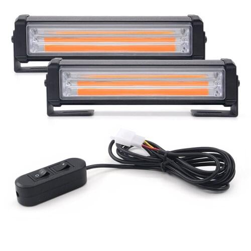 COB LED Emergency lights Car front Grille Strobe warning Light Head LED Mini flashing Lightbar for Fire truck Police 12~24V