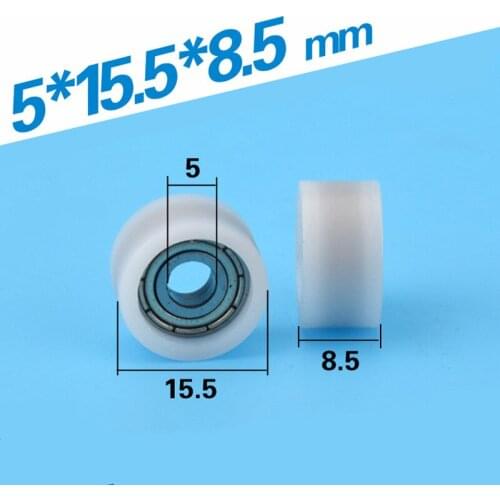 [F0515.5-8.5]free shipping bearing roller wheel 5*15.5*8.5 flat pom caoted bearing roller