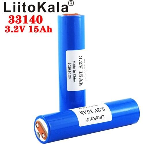 LiitoKala 33140 3.2v 15Ah lifepo4 lithium batteries 3.2V Cells for diy 12v 24v e bike e-scooter power tools Battery pack