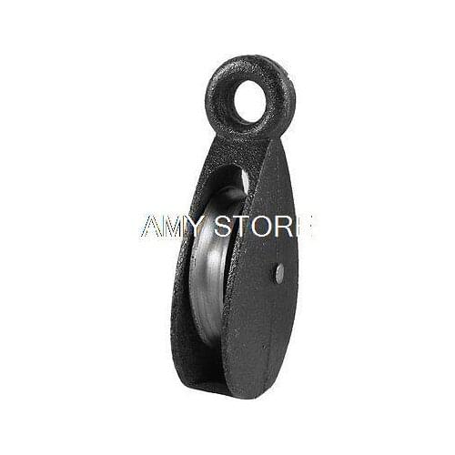 Metal Lifting Tackle 65Kg 0.065T Swivel Hook Single Groove Pulley Black