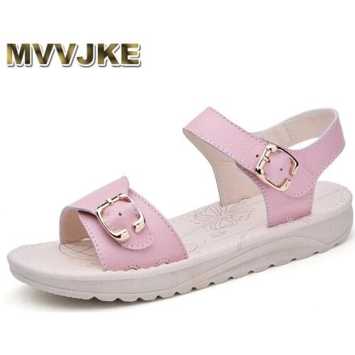 MVVJKE Women Sandals Female Shoes Woman Summer Wedge Comfortable Sandals Ladies Slip-on Flat Sandals