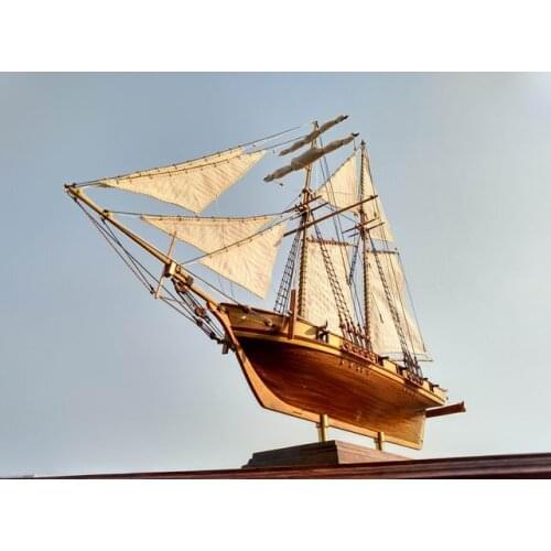 Thick material retro Scale 1/96 Classics Antique wooden sail boat model kits HARVEY 1847 wooden Ship Assembly kit