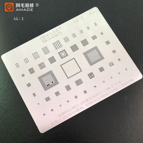 AMAOE Plant Tin Net FOR LG G2 G3 G4 G5 G6 V30 MSM8992/8974 MSM8996 MSM8998 CPU Phone BGA Reballing Stencil Template