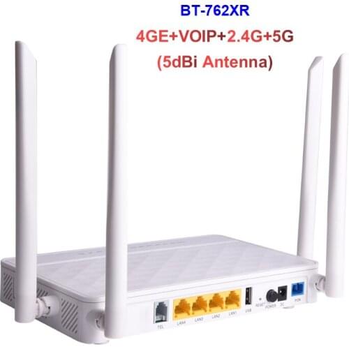 Optical Fiber Equipment 4GE+1VOIP+2.4G/5.8G WLAN+1USB SCUPC SCAPC Xpon PON Gpon Onu Ont