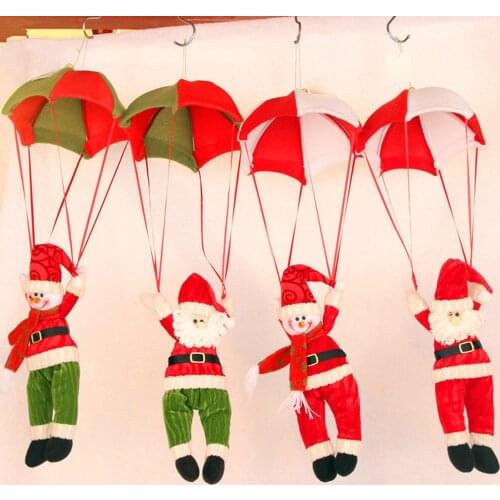 Christmas Tree Hanging Figurines Parachute Snowman Santa Claus Ornaments Decor