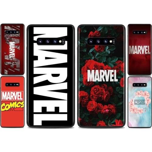 Marvel Logo Art Fashion For Samsung Galaxy S21 S10 S10E S9 S8 S7 Note 20 10 9 8 Ultra 5G Plus Edge Pro Black Phone Case