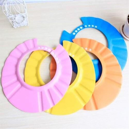Hat with plastic shield for kids baby hat with shield shower cap for baby shampoos visors baby bath showerhead 36cm ajustable
