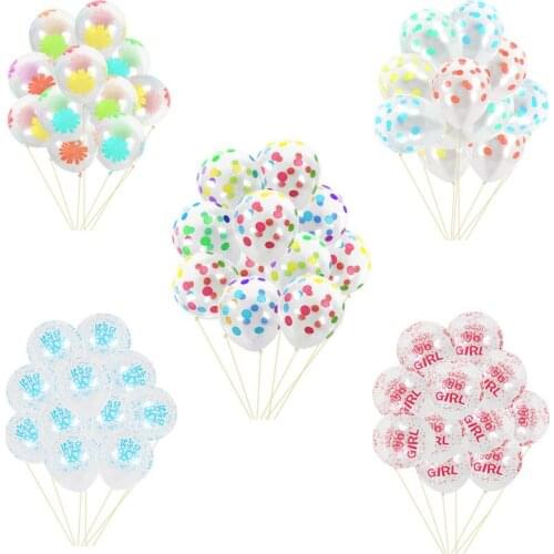 10pcs 12 inch Clear Transparent Latex Polka Dots Balloons Wedding Birthday Balloon for Baby Birthday Party Decoration Toy Globos