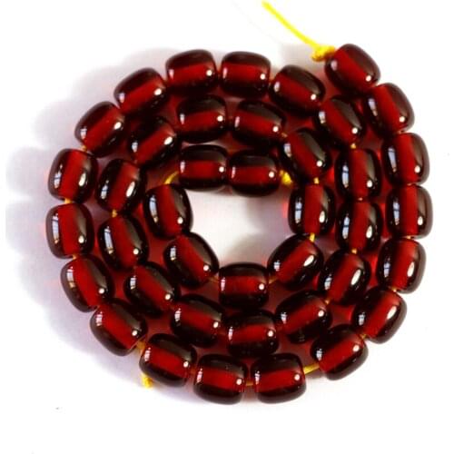 Dark red resin beeswax New 9X9mm 10X10mm 12X12mm Barrel loose beads 15" B59