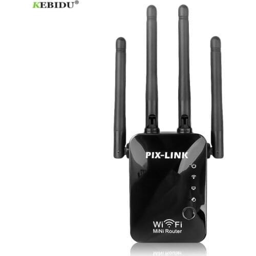 Kebidu WiFi Repeater Extender 300Mbps Router 2.4GHz Wireless Long Range Extender Router Power Booster With 2 External Antenna