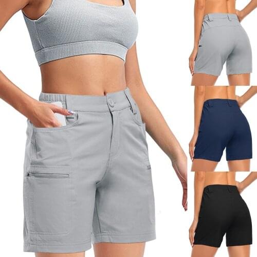 Womens Summer Outdoor Short Pants Active Hiking Golf With Pockets Short Pants Casual Daily Walking Shorts Vetement Femme 2021