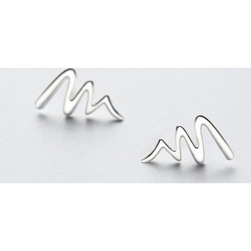 MloveAcc 100% Real 925 Sterling Silver Heartbeating Stud Earrings for Trendy Women Jewelry Accessories Bijux Minimalist Gifts