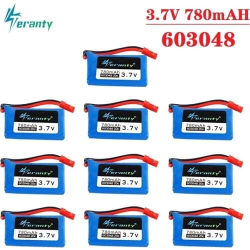 1-10Pcs 3.7V 780mAh 25C Lipo Battery 603048 For V626 V636 V686 X250 Q222 V686G RC quadrocopter parts battery