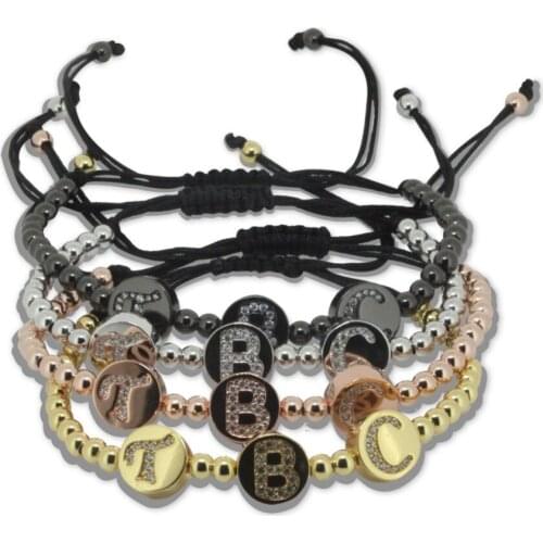 1pc New Style Anil Arjandas Men Fashion Macrame Bracelets with TBC Micro Inlay Zircon Brass Beads Fashion Bracelet