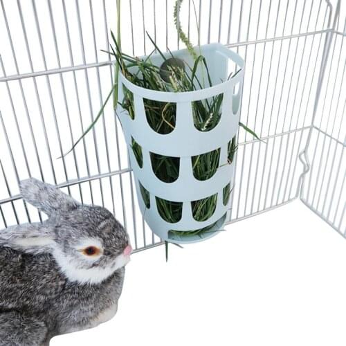 1pc Rabbit Hay Feeder Plastic Small Pet Hay Rack Pet Food Container For Small Pets Pet Feeding Supplies Random Color
