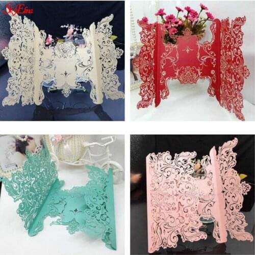 10pcs/lot Elegant Hollow Laser Cut Marriage Wedding Birthday Party Invitations Card Event Envelope & Seals Supplies 5Z-SH200