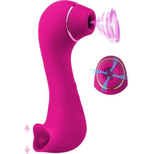 2 in 1 Clitoral Sucking Vibrator Nipple Sucker Clitoris Stimulator Oral Tongue Pussy Licking Adults Sex Toys For Women