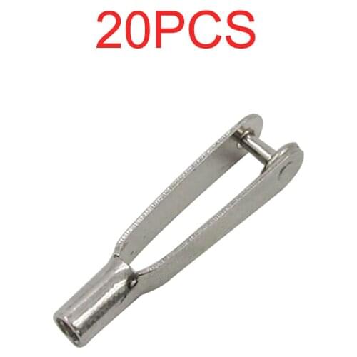 20pcs M3 Metal Clevis Chuck 3mm RC Control Servo Horn Pull Rod End Head for RC Airplane/Car/Boat/Fixed-wing Aircraft Spare Parts