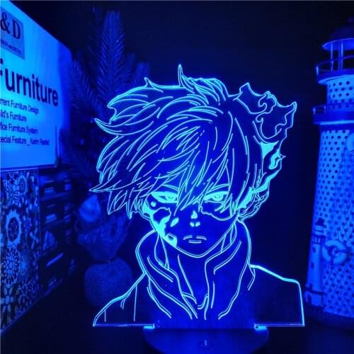 MY HERO ACADEMIA 3D ANIME LAMP Todoroki Shoto Boku no Hero Academia Lampara Nightlights For Home Decor
