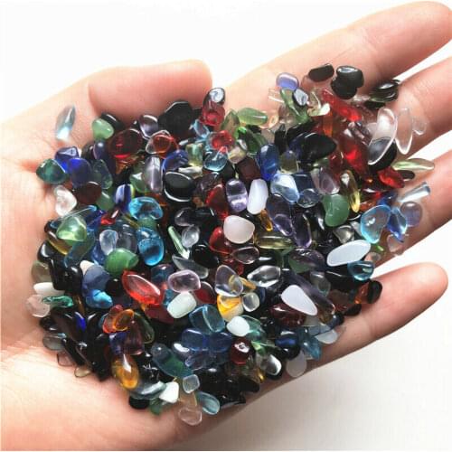 5-8mm K5 Colorful Gravel Coloured Glaze Crystal Buddha Aquarium Fish Tank Stones Natural Quartz Crystals 50g