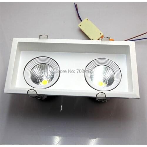 8xHigh Power 20W COB LED Spotlight Dimmable LED Bulb Light 2 Heads Square LED Recessed Downlights Warm/Cool Whte Free Shipping