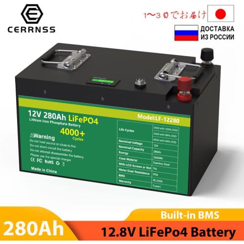 New 12V 280AH Lifepo4 Battery Pack 300AH Lithium Iron Phosphate Bulit-in BMS Rechargeable Battery For Boat Motor EU US TAX FREE
