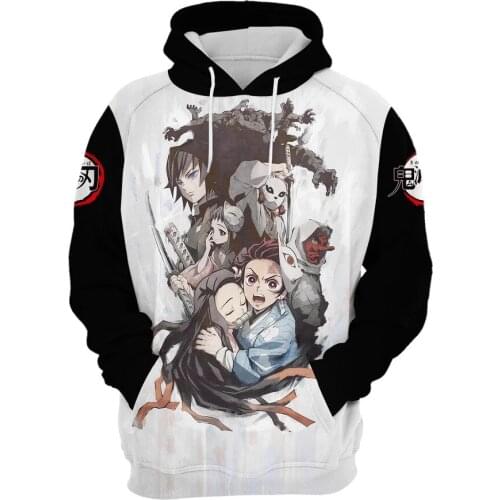 Anime Hoodies Demon Slayer Kimetsu No Yaiba Tanjiro Kamado Nezuko Cosplay Costume Hoodies Plus Size Jackets Halloween Party