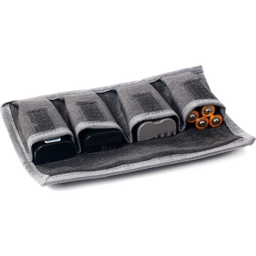 Besegad 4-Slots DSLR Battery Bag Portable Camera Battery Carrying Storage Case Holder Pouch for Nikon Canon Sony