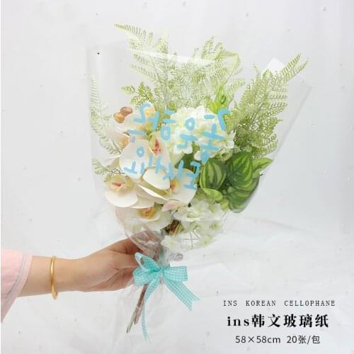 2Transparent printing plastic wrapping paper cellophane gift flowers wrapping paper craft paper DIY candy biscuit wrapping paper