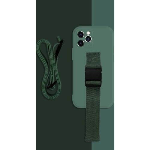 Wrist crossbody lanyard Original liquid silicone phone case for iphone 12 Pro Max MiNi 11 Pro Max X XS Max XR 7 8 Plus SE 2020