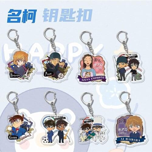 Detective Conan Acrylic Keyring Student Backpack Pendant Car Key Holder Cartoon Keychain Birthday Gift for Friends