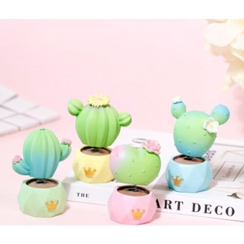 ZOCDOU 1 Piece Cartoon Creative Simulation Cactus Statue Figurine Crafts Children Figure Ornament Miniatures Home Decoration