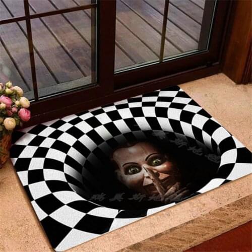 Nordic Flannel Halloween Doormat Skull 3D printing Carpet kitchen Mat/Rug Home Party decor Large Carpets for Living Room Bedroom