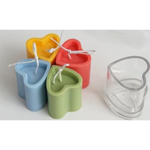 Heart Shape Candle Mold Creative DIY Plastic Cute Candle Casting Mold for Home